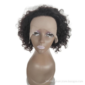 Pixie Cut Wig Short Curly  Cheap Human Hair Wig  13X1 Transparent Lace Wig For Women